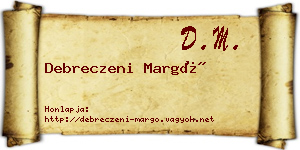 Debreczeni Margó névjegykártya